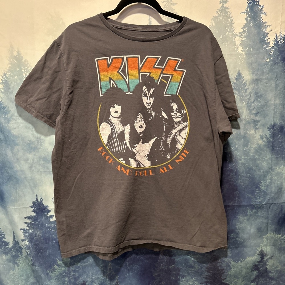 XL retro KISS Band Rock n Roll All Nite tour 1-sided classic t-shirt Mens‎